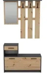 Livetastic Garderobe, Anthrazit, Eiche Artisan, Kunststoff, Holzwerkstoff, 2-teilig,
