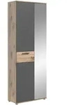 Mid.you Garderobenschrank, Grau, Eiche, Holzwerkstoff, 2 F&auml;cher, 70x200x37 cm, FSC