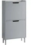 SoBuy Schuhschrank, Grau, Holzwerkstoff, Metall, 50x91x19 cm, Garderobe,