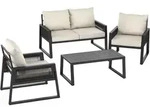 tectake Garten-Lounge-Set, Anthrazit, Metall, Gartenm&ouml;bel, Gartenm&ouml;bel-Sets