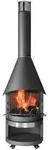 Gartenkamin, Schwarz, Kunststoff, 76x126x72 cm, Grills & Outdoor-K&uuml;chen,
