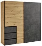 Carryhome Schwebet&uuml;renschrank, Dunkelgrau, Eiche Artisan, Holzwerkstoff, 3 F&auml;cher,