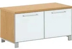 Garderobenbank Santina, Wei&szlig;, Eiche Bianco, Holz, Glas, Eiche, furniert, 1-Sitzer,