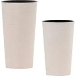Siena Garden &Uuml;bertopf-Set, Wei&szlig;, Kunststoff, 2-teilig, rund,rund, Plastikeinsatz,