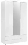Mid.you Dreht&uuml;renschrank, Wei&szlig;, Glas, Holzwerkstoff, 4 F&auml;cher, 4 Schublade(n)