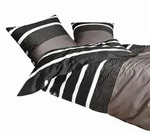 Janine Bettw&auml;sche J.d., Braun, Schwarz, Textil, Streifen, 240x220 cm, Textiles