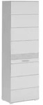 Carryhome Garderobenschrank Linus, Wei&szlig;, Wei&szlig; Hochglanz, Holzwerkstoff, 3 F&auml;cher,