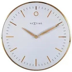 Nextime Wanduhr, Wei&szlig;, Gold, Metall, Glas, 30x30x4.3 cm, RoHS, CE, Dekoration,