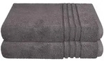 Schiesser Duschtuchset, Dunkelgrau, Textil, 70x140 cm, Badtextilien, Duscht&uuml;cher
