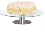Relaxdays Tortenplatte, Mehrfarbig, Glas, Metall, 30x7.5x30 cm, Tischkultur &