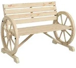 Outsunny 2Er-Gartenbank, Natur, Holz, 56x79x105.5 cm, Gartenm&ouml;bel, Gartenb&auml;nke