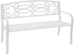 MCW Gartenbank, Wei&szlig;, Metall, 127x87x58 cm, Gartenm&ouml;bel, Gartenb&auml;nke