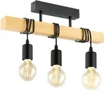 Eglo Deckenleuchte Townshend, Braun, Schwarz, Holz, Metall, 10.5x26.5x55 cm,...