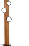 Led-Stehleuchte Cheesy, Schwarz, Holz, Metall, 31.2x140.4 cm, CE, Fu&szlig;schalter,