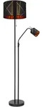 Globo Stehleuchte Bemmo, Schwarz, Metall, Kunststoff, Textil, 175 cm, CE,