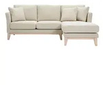 Miliboo Ecksofa, Beige, Textil, 192x130 cm, Wohnzimmer, Sofas & Couches,