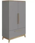 Paidi Babykleiderschrank Sten, Grau, Eiche, Holz, Holzwerkstoff, Eiche, massiv, 4