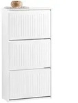SoBuy Schuhschrank, Wei&szlig;, Holzwerkstoff, 61x120x26 cm, Garderobe,...