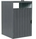 M&uuml;lltonnenbox, Anthrazit, Metall, 80x80x122 cm, CE, Aufbewahrung & Schutzh&uuml;llen