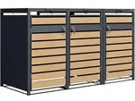 M&uuml;lltonnenbox, Anthrazit, Braun, Metall, 80x116x200 cm, Aufbewahrung &...