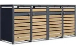 M&uuml;lltonnenbox, Anthrazit, Braun, Metall, 80x116x264 cm, Aufbewahrung &...