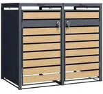 M&uuml;lltonnenbox, Braun, Anthrazit, Metall, 132x116x80 cm, Aufbewahrung &...