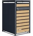 M&uuml;lltonnenbox, Braun, Anthrazit, Metall, 68x116x68 cm, Aufbewahrung &...