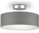 meineWunschleuchte Deckenlampe, Grau, Textil, Rund,Rund, 30x16x30 cm, Lampen &
