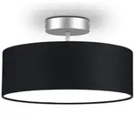meineWunschleuchte Deckenlampe, Schwarz, Textil, Rund,Rund, 30x16x30 cm, Lampen &