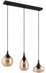 Trio Leuchten Pendelleuchte Lumina, Schwarz, Bernstein, Metall, Glas,...