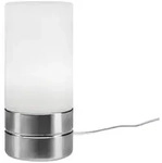 meineWunschleuchte Tischleuchte, Silber, Wei&szlig;, Glas, Metall, Rund,Rund, 9x20x9...