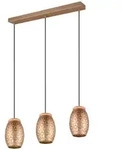 Pendelleuchte Bidar, Braun, Gold, Holz, Metall, 15x150x71 cm, Lampen & Leuchten,