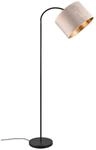 Trio Leuchten Stehleuchte Julieta, Schwarz, Gold, Beige, Metall, Textil, 156 cm,