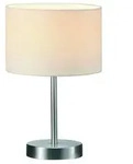 meineWunschleuchte Led-Tischlampe, Wei&szlig;, Textil, Rund,Rund, 20x32x20 cm,...