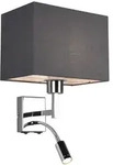 meineWunschleuchte Wandlampe, Grau, Metall, Textil, Rechteckig,Rechteckig,...