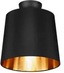 meineWunschleuchte Deckenlampe, Gold, Schwarz, Textil, Rund,Rund, 30x32x30 cm, Lampen