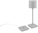 Akku-Tischleuchte Fernandez, Grau, Kunststoff, 12.5x38x12.5 cm, Lampen & Leuchten,