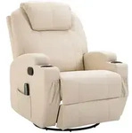 Homcom Massagesessel, Creme, Metall, Eukalyptusholz, 1-Sitzer, F&uuml;llung: Schaumstoff,