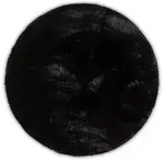 Gino Falcone Kunstfellteppich, Schwarz, Textil, Uni, Rund, 90x90 cm, f&uuml;r