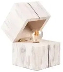 Trio Leuchten Tischleuchte Treasure, Wei&szlig;, Holz, 12x16x12 cm, Schnurschalter, Lampen