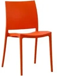 CLP Gartenstuhl, Orange, Kunststoff, 42x81x49 cm, Gartenm&ouml;bel, Gartenst&uuml;hle,