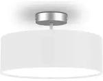 meineWunschleuchte Deckenlampe, Wei&szlig;, Textil, Rund,Rund, 30x16x30 cm, Lampen &
