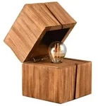 Trio Leuchten Tischleuchte Treasure, Natur, Holz, 12x16x12 cm, Schnurschalter, Lampen