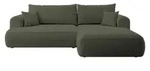 Selsey Ecksofa, Olivgr&uuml;n, Kunststoff, L-Form, Ottomane rechts, 260x165 cm,