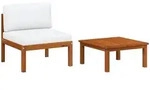 vidaXL Loungegarnitur, Schwarz, Holz, F&uuml;llung: Polyester, quadratisch, 63x30x63 cm,