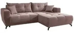 Mid.you Ecksofa, Rosa, Metall, Buche, Fichte, Kiefer, 4-Sitzer, F&uuml;llung: