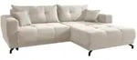 Mid.you Ecksofa, Beige, Metall, 4-Sitzer, F&uuml;llung: Schaumstoff, Ottomane...