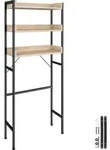 tectake Badezimmerregal, Natur, Holz, Rechteckig, 67x165.5x25 cm, Badezimmer,