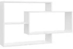 vidaXL Wandregal, Wei&szlig;, Holz, Strukturbuche, Rechteckig, 104x58.5x20 cm, Wohnzimmer,