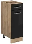 Vicco K&uuml;chenunterschrank, Schwarz Hochglanz, Honigeiche, Holzwerkstoff, 1...